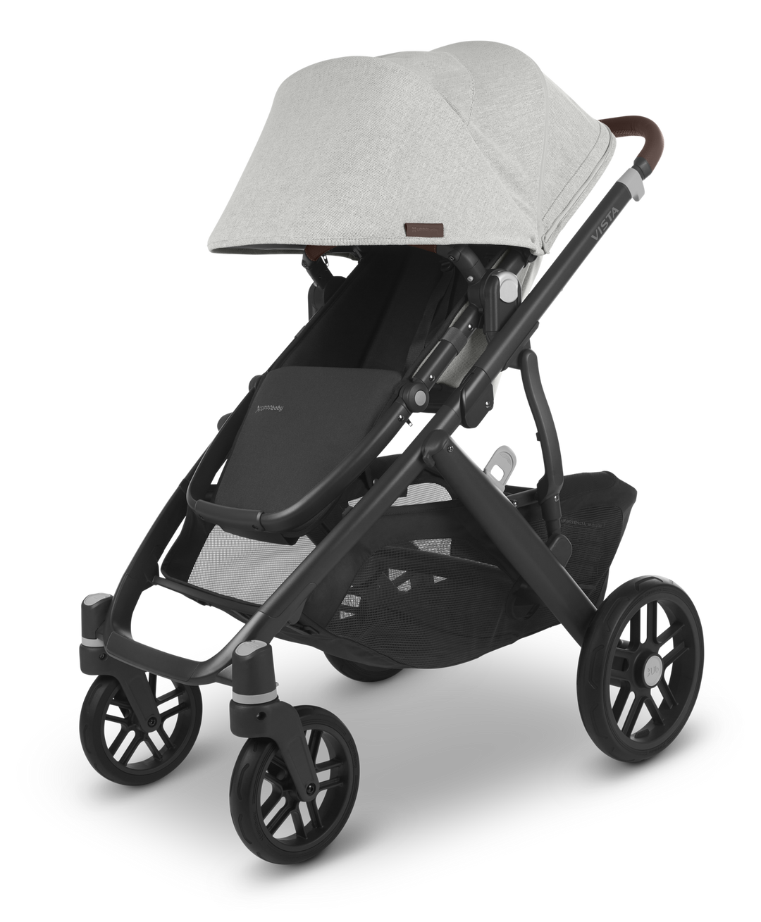 UPPAbaby VISTA V2 Stroller with bassinet - ANTHONY (white & grey chenille/carbon/chestnut leather)