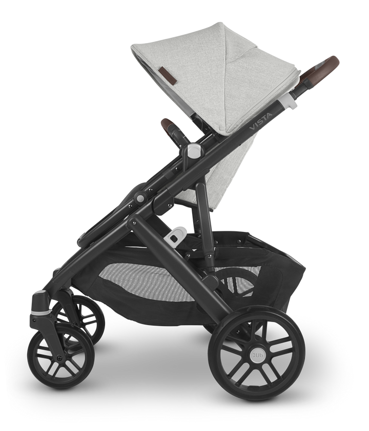 UPPAbaby VISTA V2 Stroller with bassinet - ANTHONY (white & grey chenille/carbon/chestnut leather)