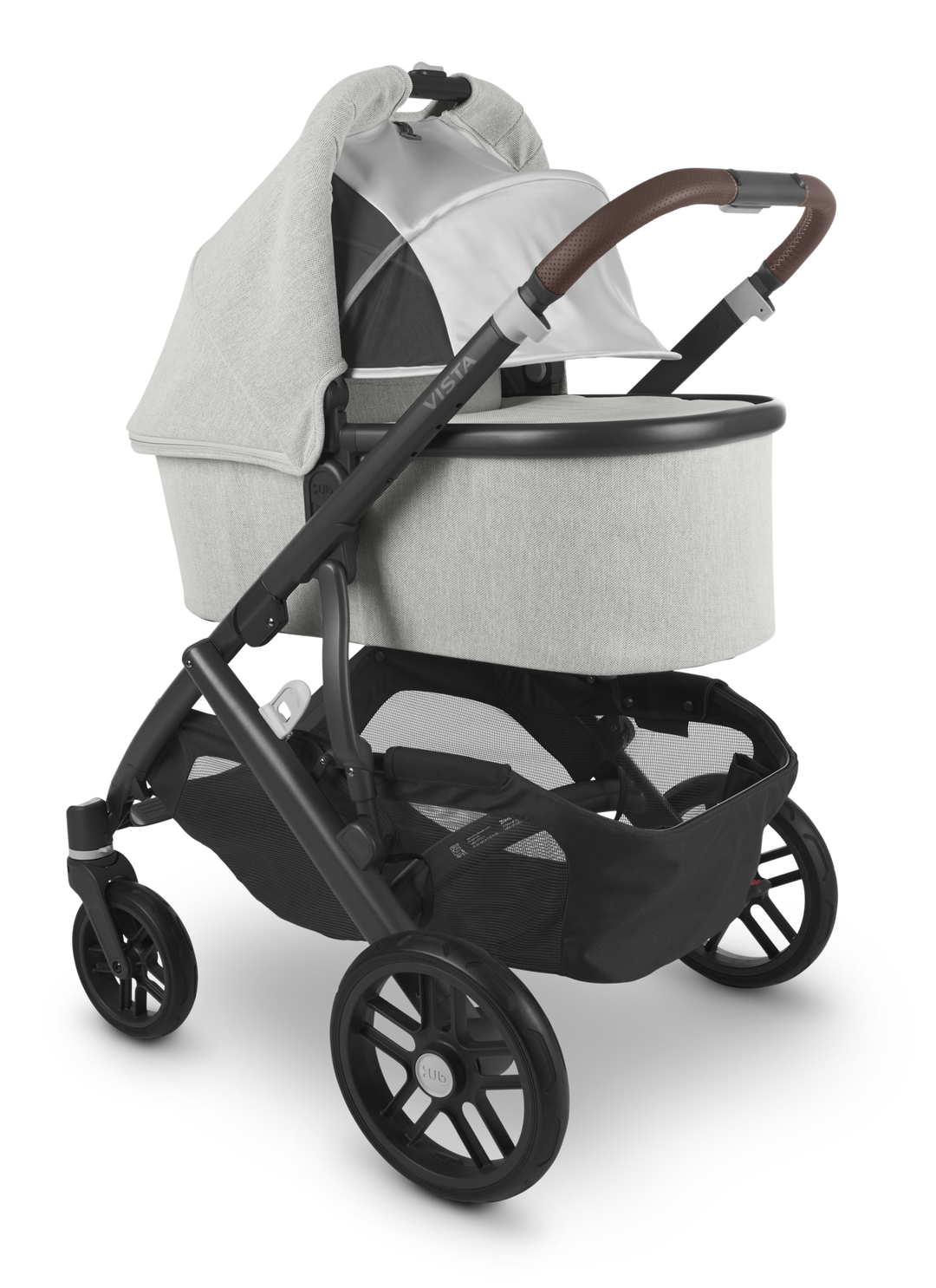 UPPAbaby VISTA V2 Stroller with bassinet - ANTHONY (white & grey chenille/carbon/chestnut leather)