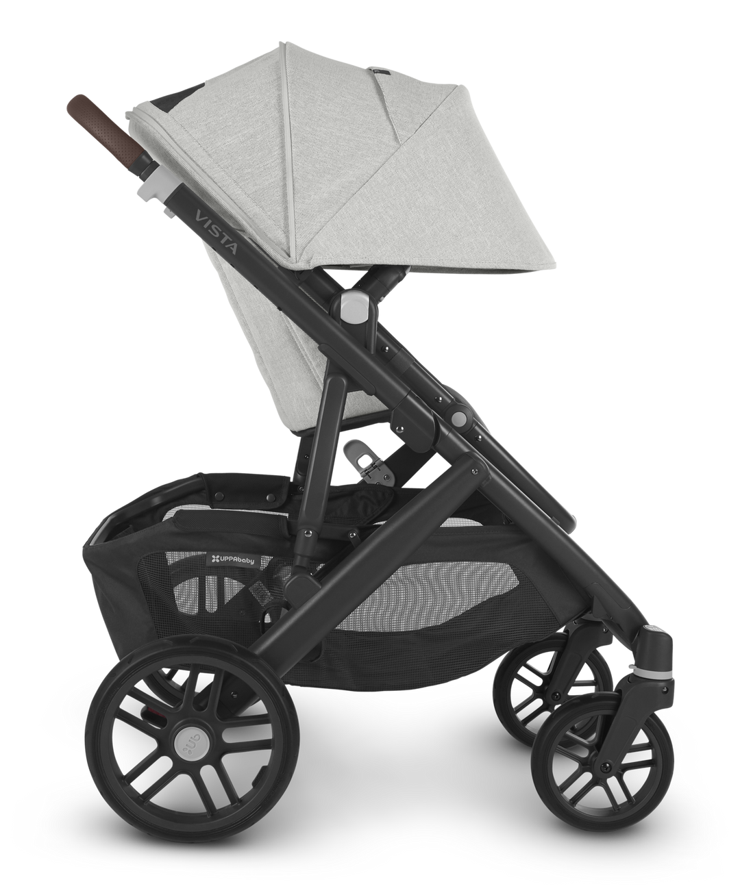 UPPAbaby VISTA V2 Stroller with bassinet - ANTHONY (white & grey chenille/carbon/chestnut leather)