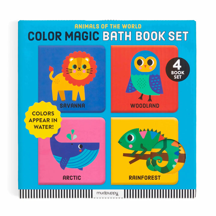Mudpuppy Animals of the World Color Magic Bath Book - 4pcs Set