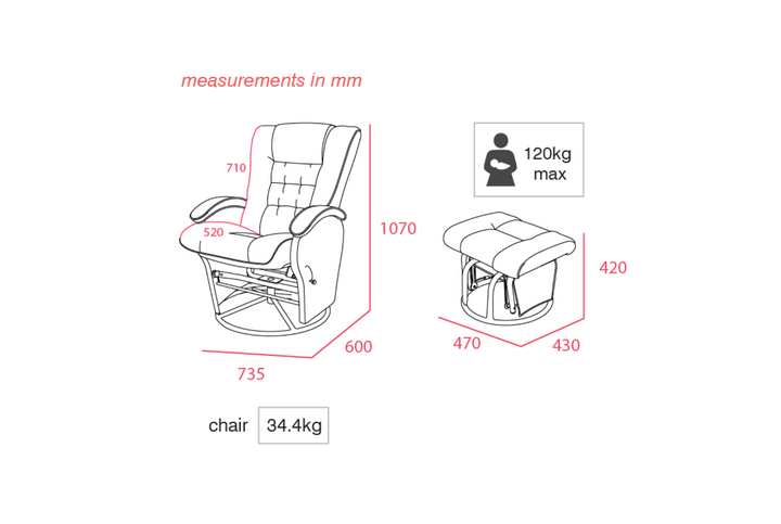 Valco Baby Eurobell Glider And Ottoman Misty Grey(N9944)