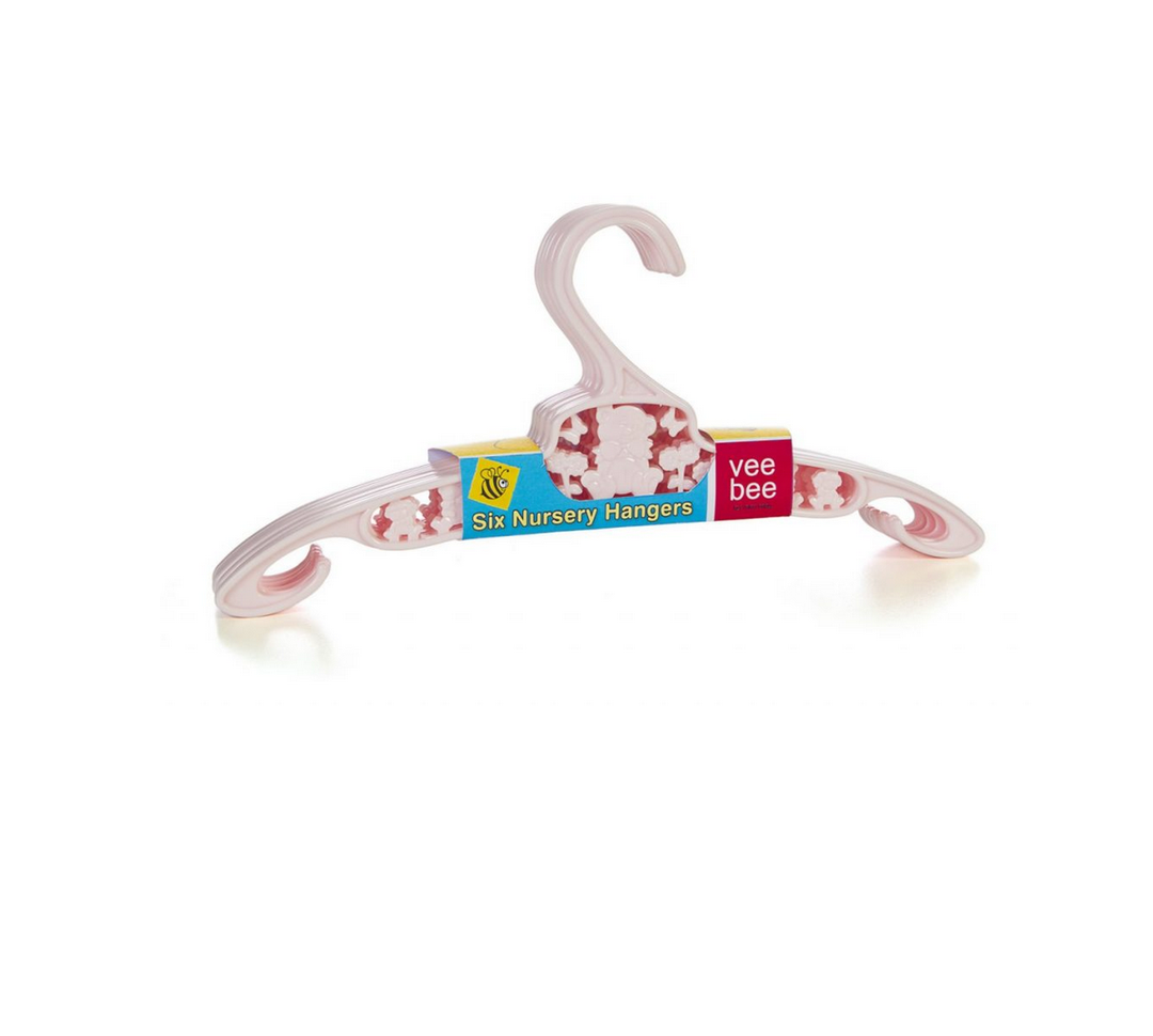 Veebee Kids Plastic Hangers (Pack of 6) Pink(A114)
