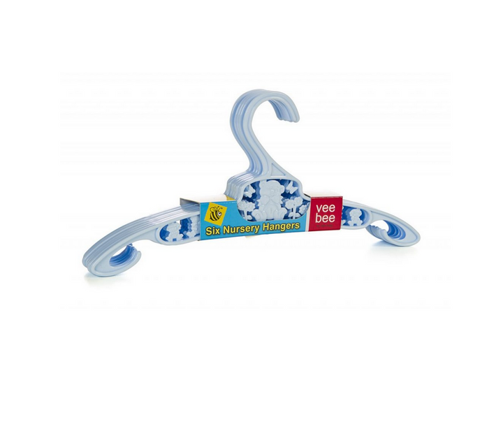 Veebee Kids Plastic Hangers (Pack of 6) Blue(A121)