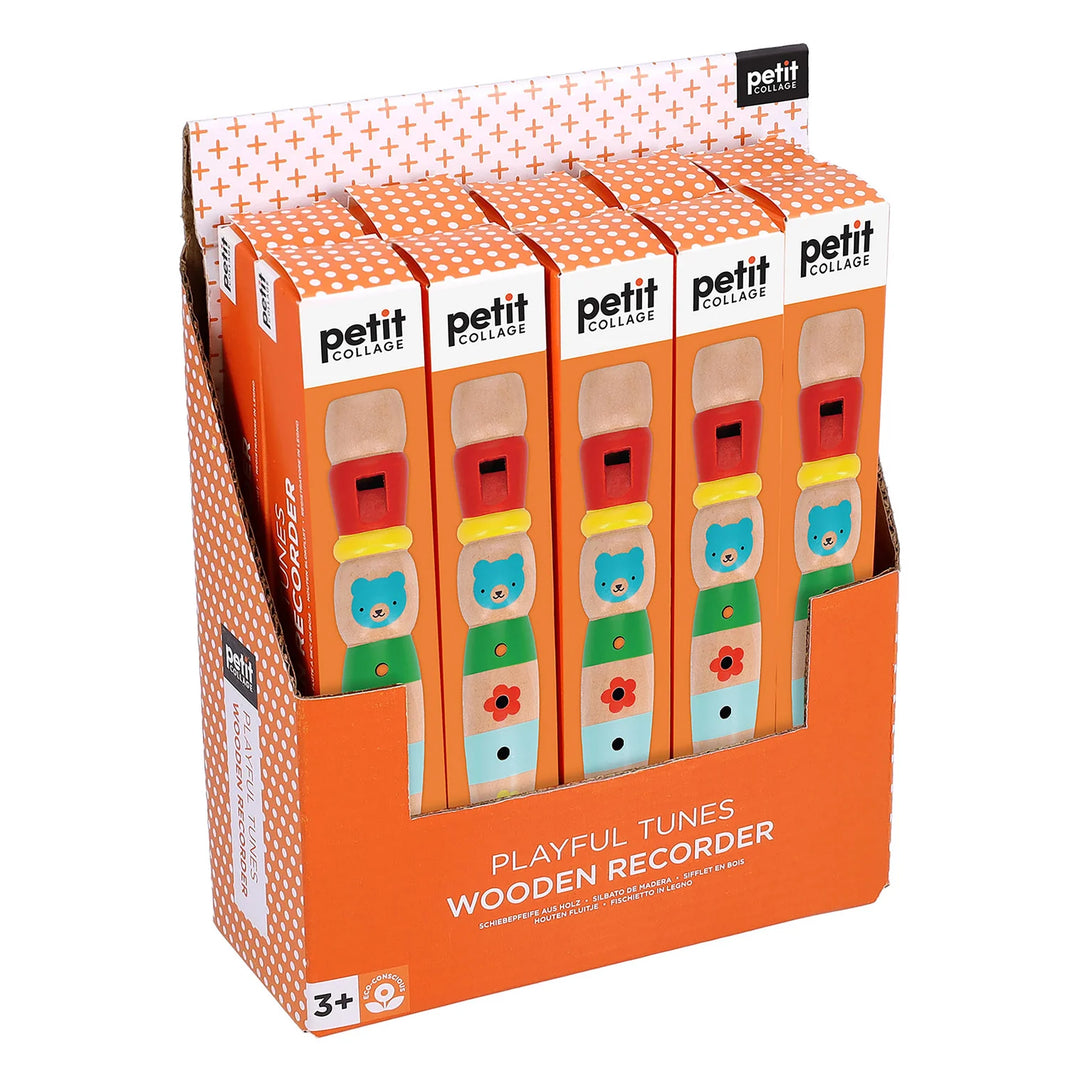 Petit Collage Playful Tunes Wooden Recorder (Multi-Coloured)