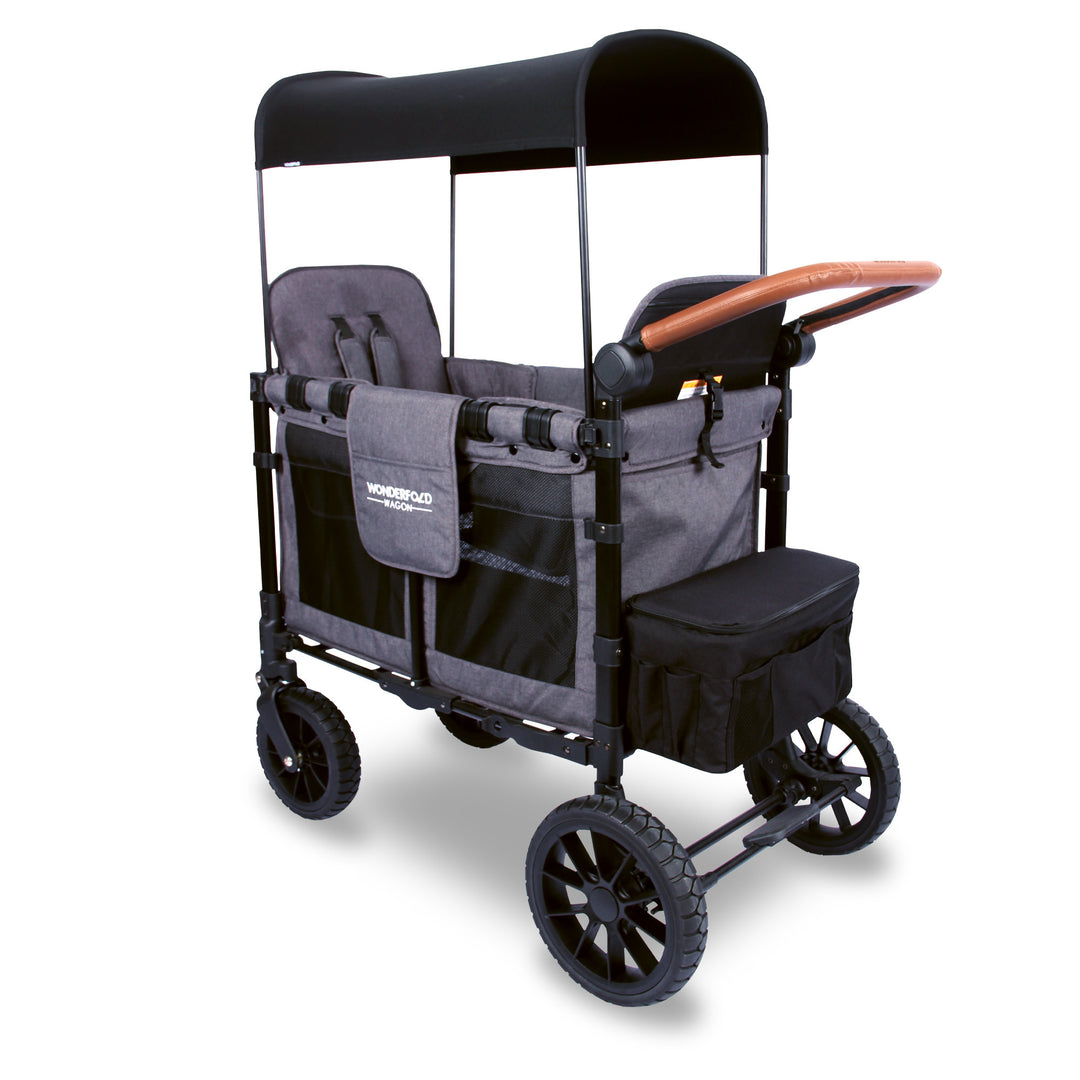 Wonderfold W2 Luxe - Double Wagon - Charcoal Grey with Black Frame