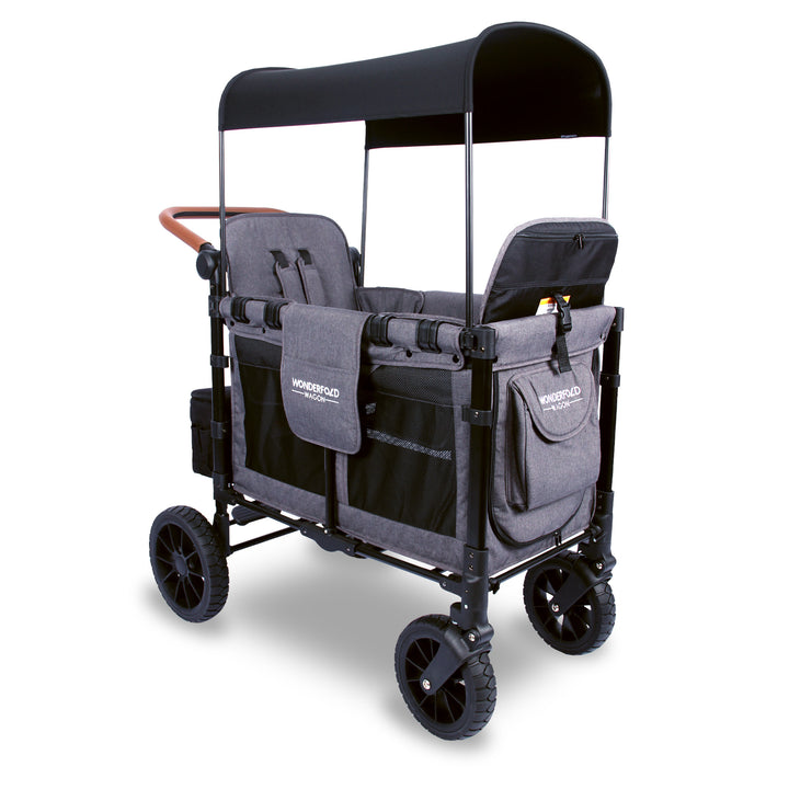 Wonderfold W2 Luxe - Double Wagon - Charcoal Grey with Black Frame