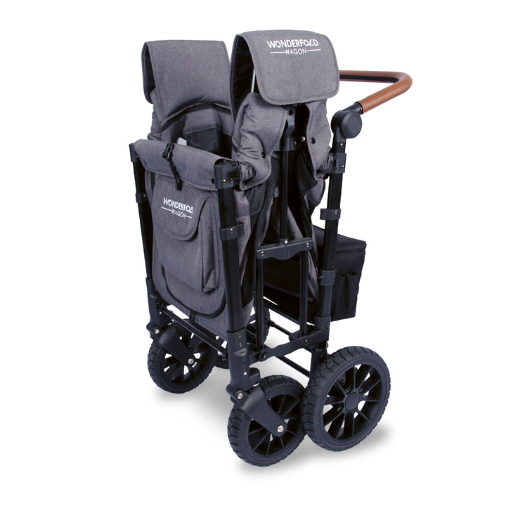 Wonderfold W2 Luxe - Double Wagon - Charcoal Grey with Black Frame