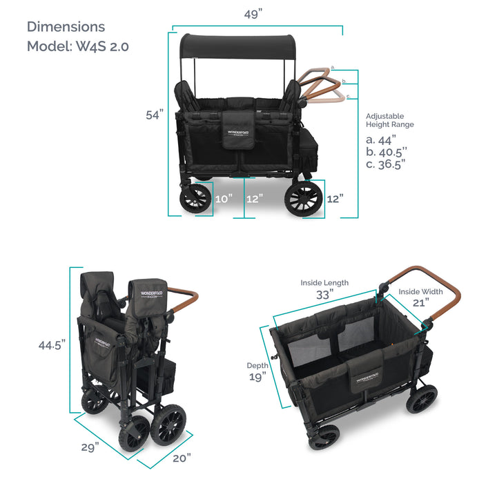 Wonderfold W4 Luxe - Quad Wagon - Volcanic Black