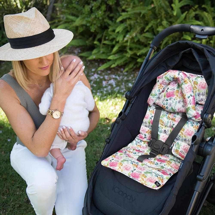 Outlookbaby Pram Liner with built in head support Floral Delight
