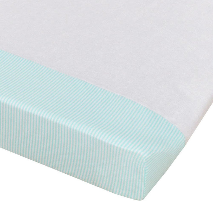 JERSEY CHANGE PAD COVER AQUA STRIPE/TOWELLING