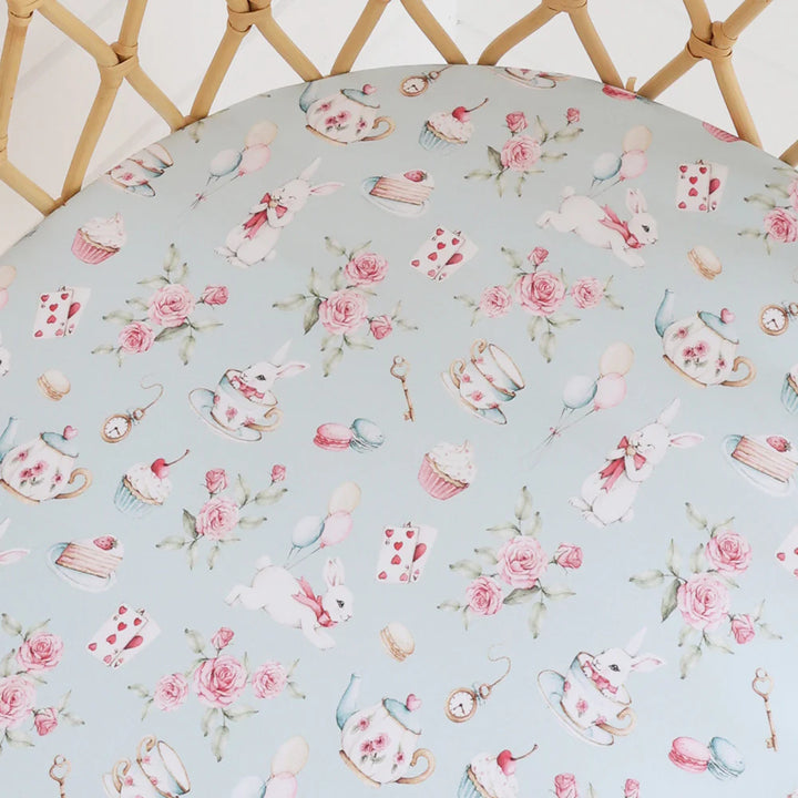 Organic Bassinet Sheet / Change Pad Cover - White Rabbit