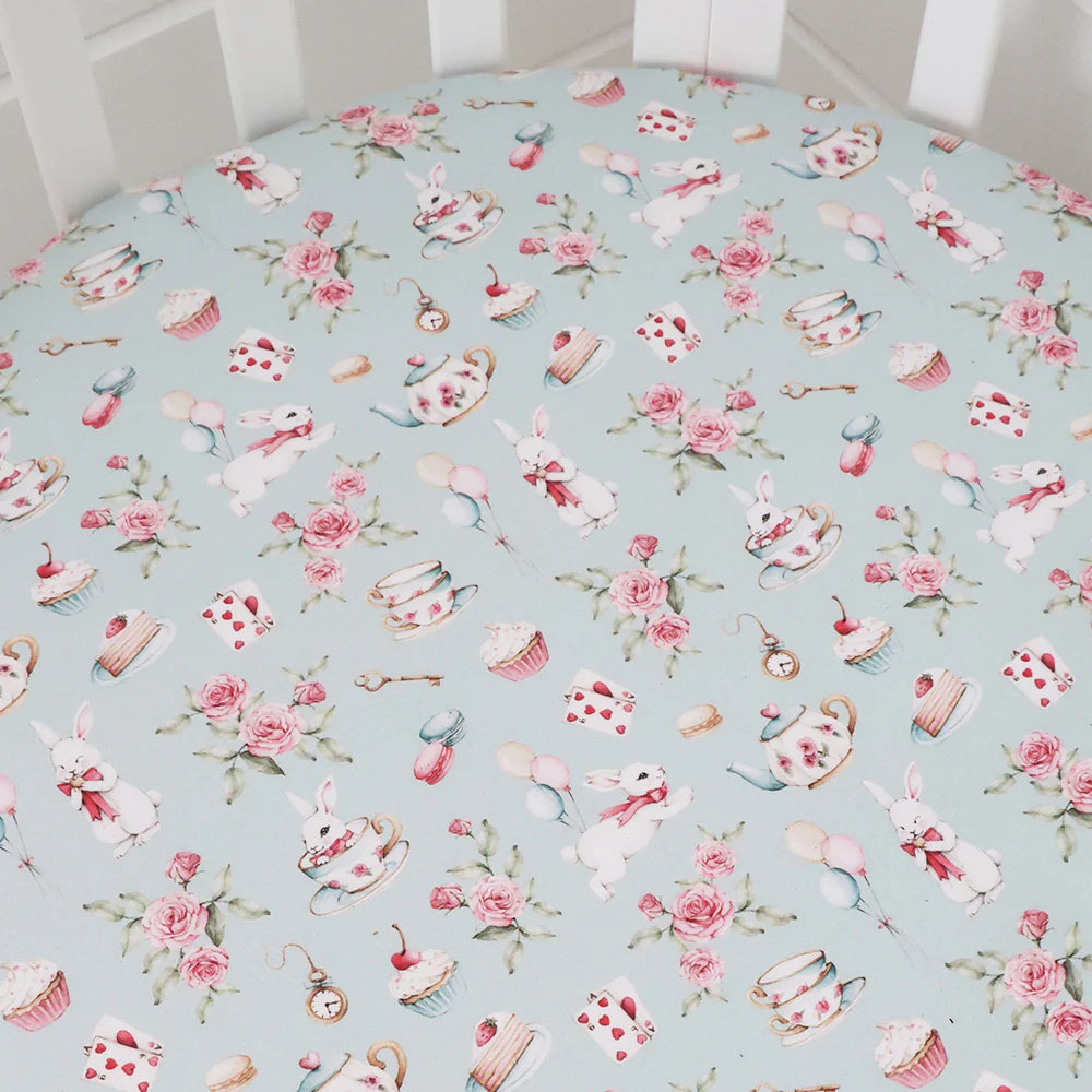Organic Fitted Cot Sheet - White Rabbit