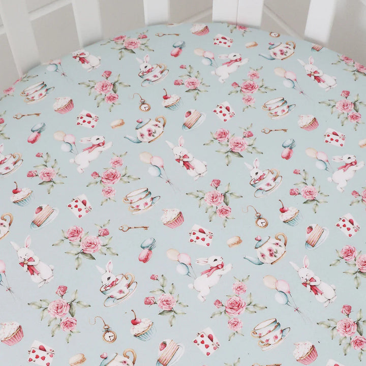 Organic Fitted Cot Sheet - White Rabbit