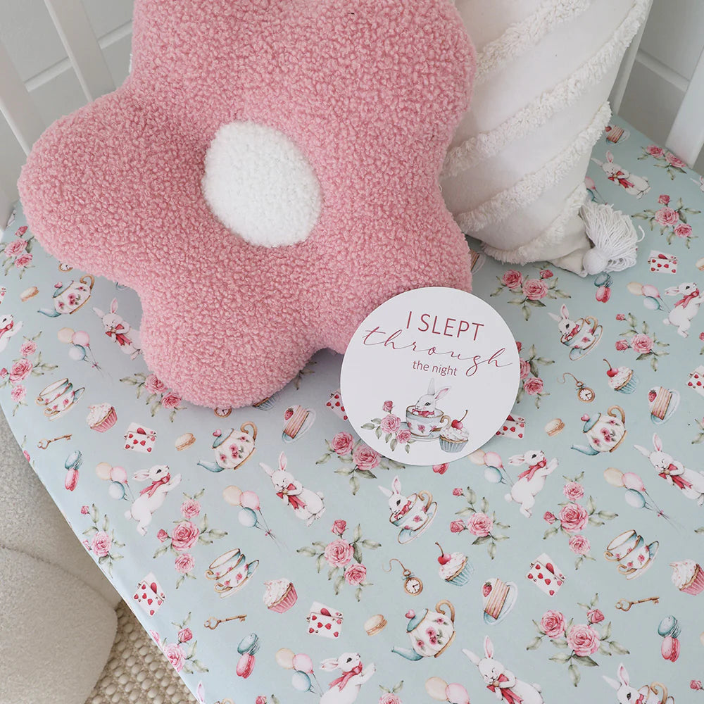 Organic Fitted Cot Sheet - White Rabbit