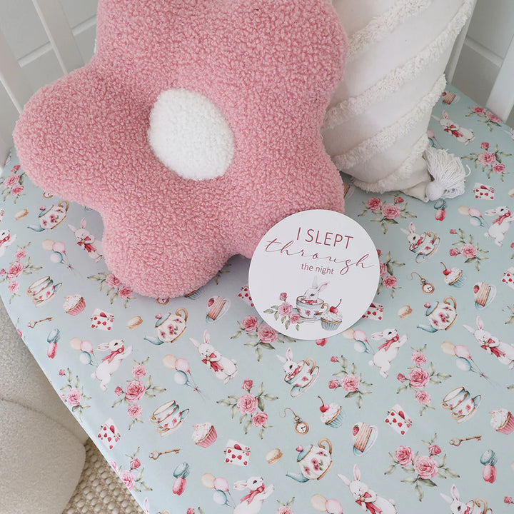 Organic Fitted Cot Sheet - White Rabbit