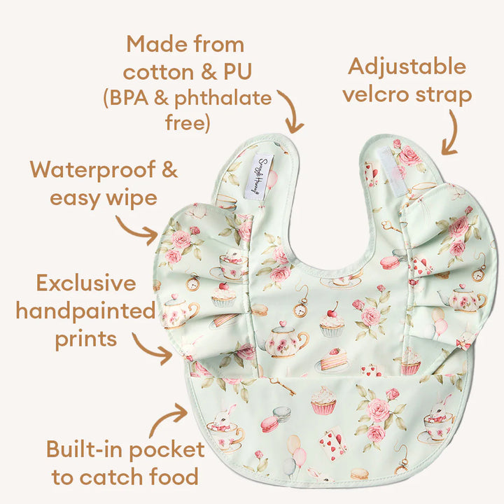 Snuggle Bib Waterproof - White Rabbit Frill