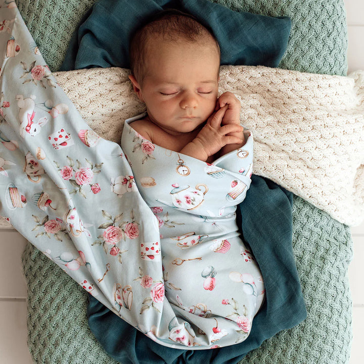 Organic Jersey Wrap & Beanie Set - White Rabbit