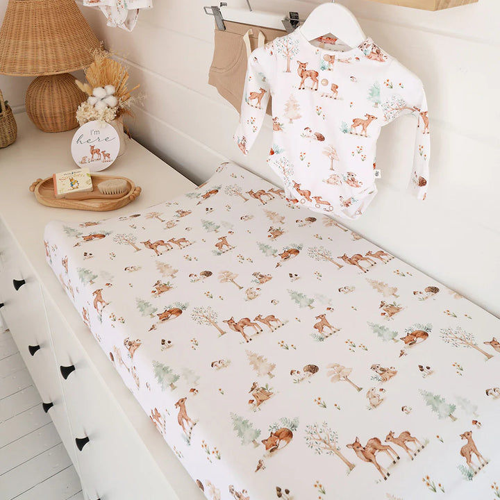 Organic Bassinet Sheet / Change Pad Cover - Woodland Tales