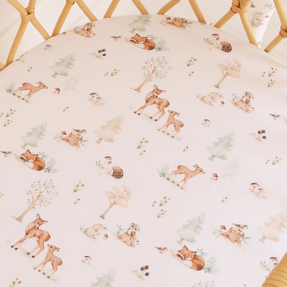 Organic Bassinet Sheet / Change Pad Cover - Woodland Tales