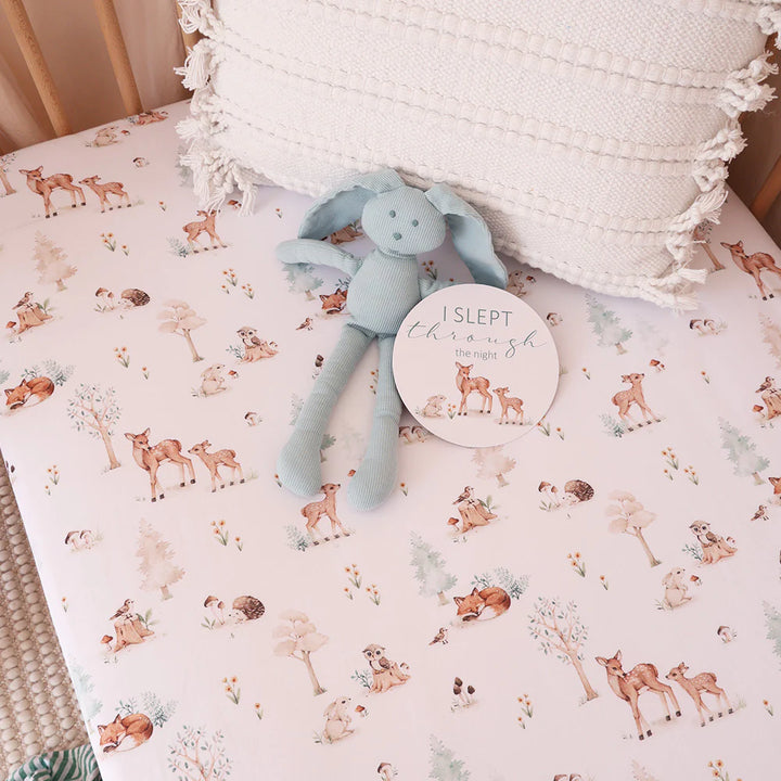 Organic Fitted Cot Sheet - Woodland Tales