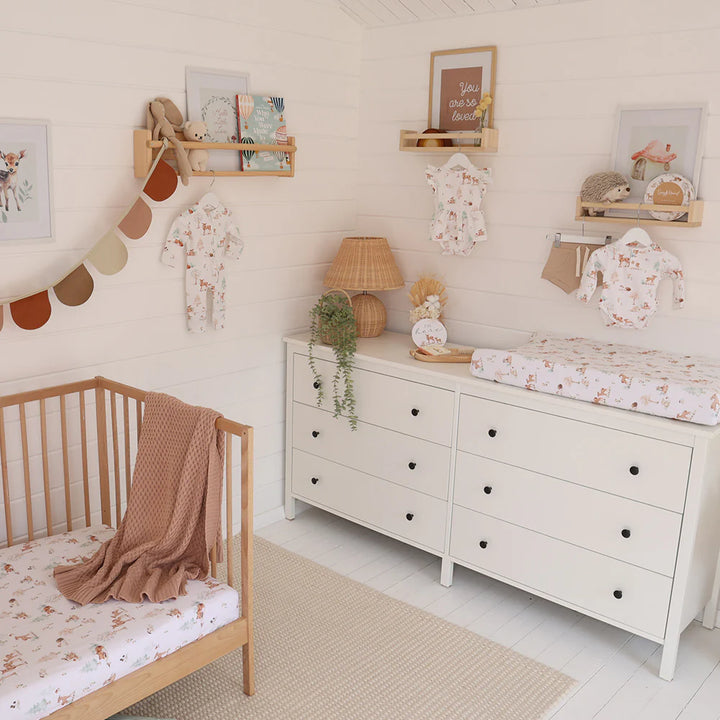Organic Fitted Cot Sheet - Woodland Tales