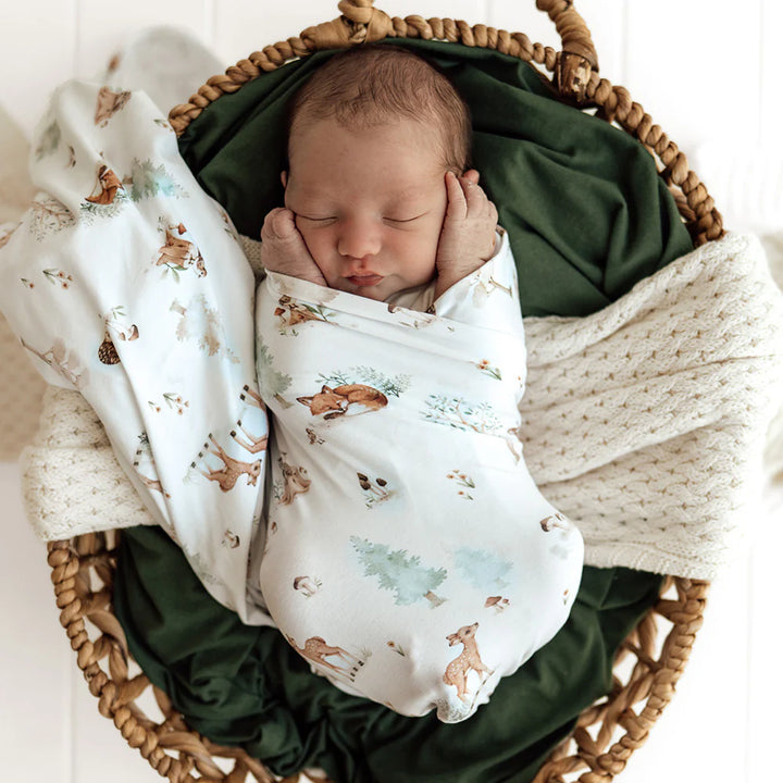Baby Jersey Wrap & Beanie Set - Woodland Tales