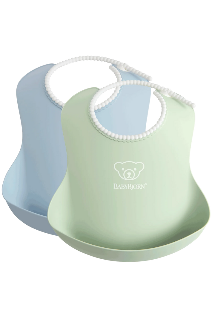 BabyBjorn Baby Bib, 2-pack - Powder green/Powder blue