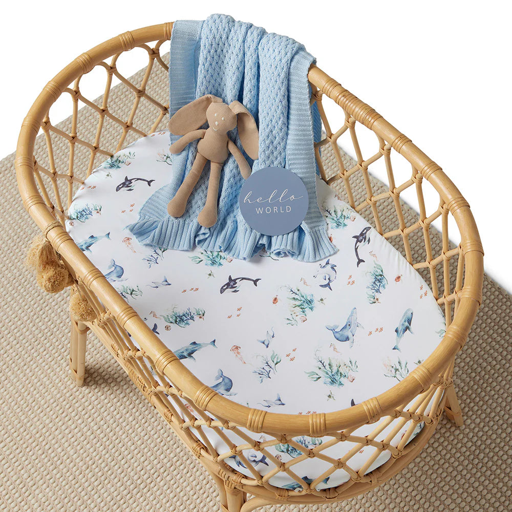 Bassinet Sheet / Change Pad Cover Ocean