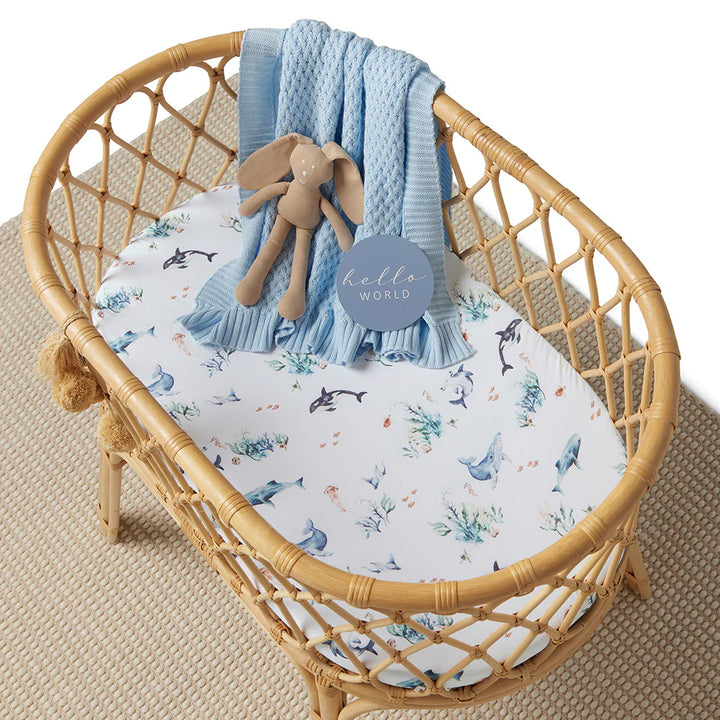 Bassinet Sheet / Change Pad Cover Ocean