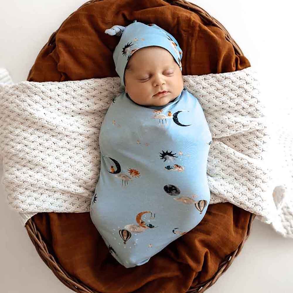 Organic Snuggle Swaddle & Beanie Set-Dream