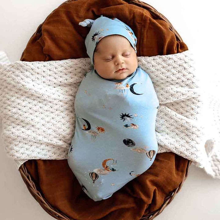 Organic Snuggle Swaddle & Beanie Set-Dream