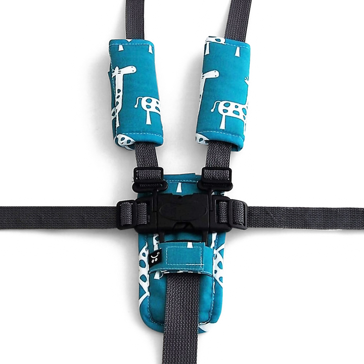 Outlookbaby 3 Piece Harness Cover Set Teal Giraffe
