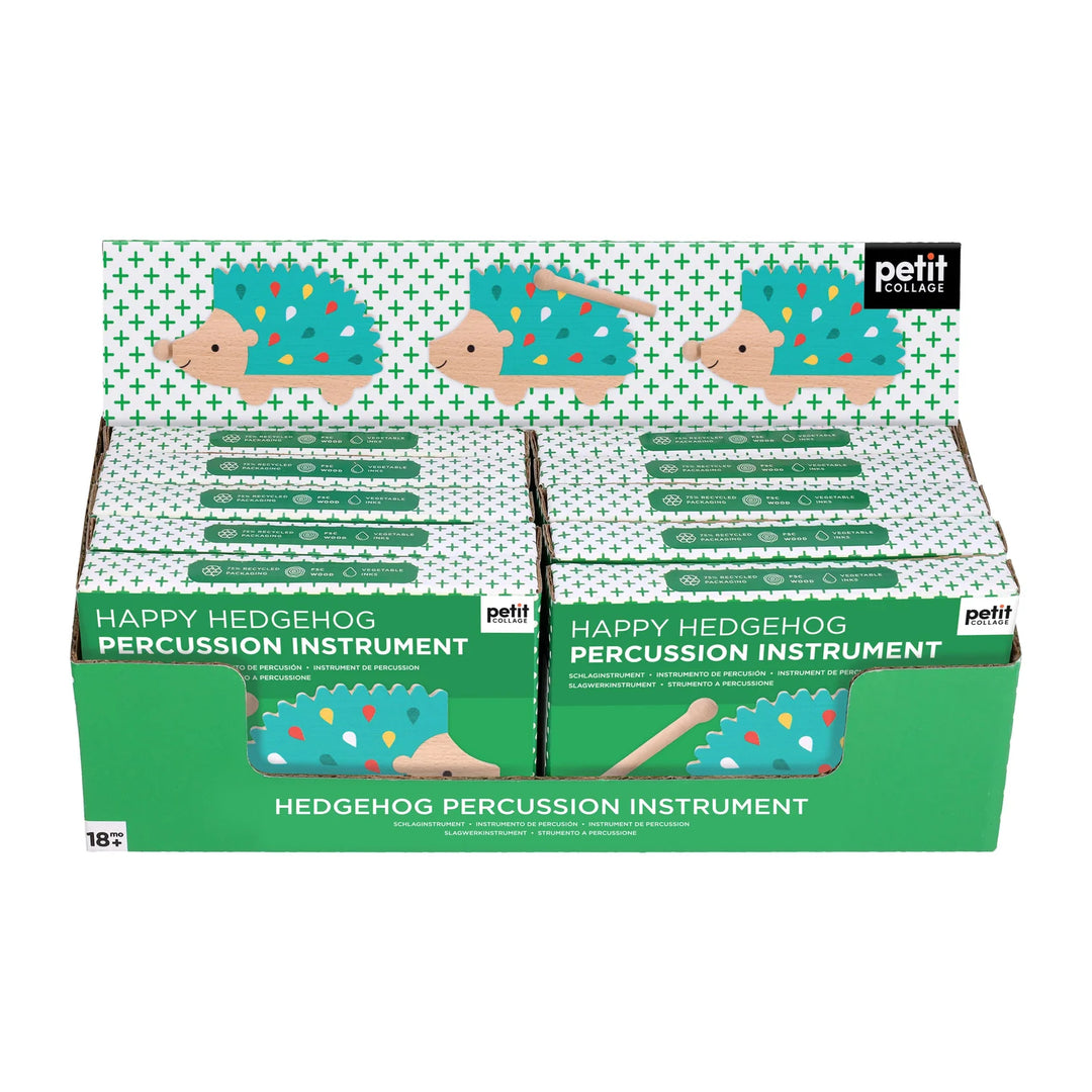 Petit Collage Happy Hedgehog Percussion Instrument Green